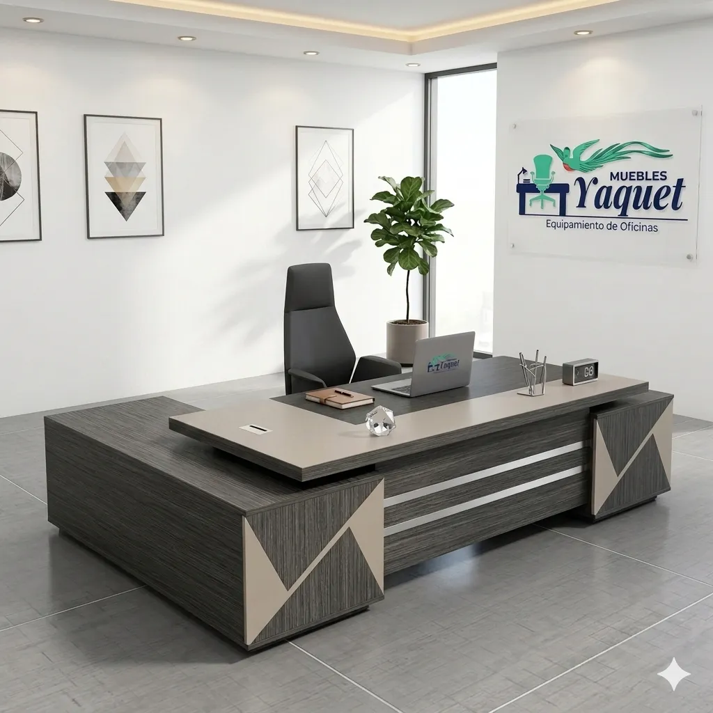 Escritorio Gerencial YE-002 roble gris+taupe.webp