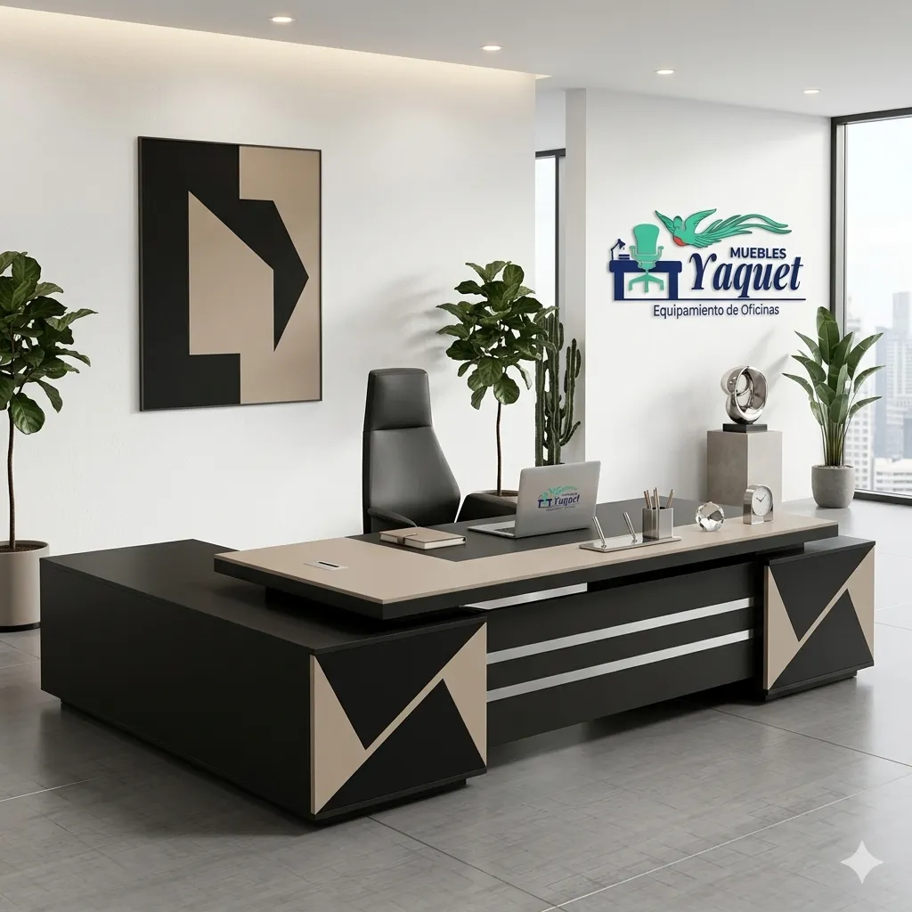 Escritorio Gerencial YE-002 negro+taupe.webp