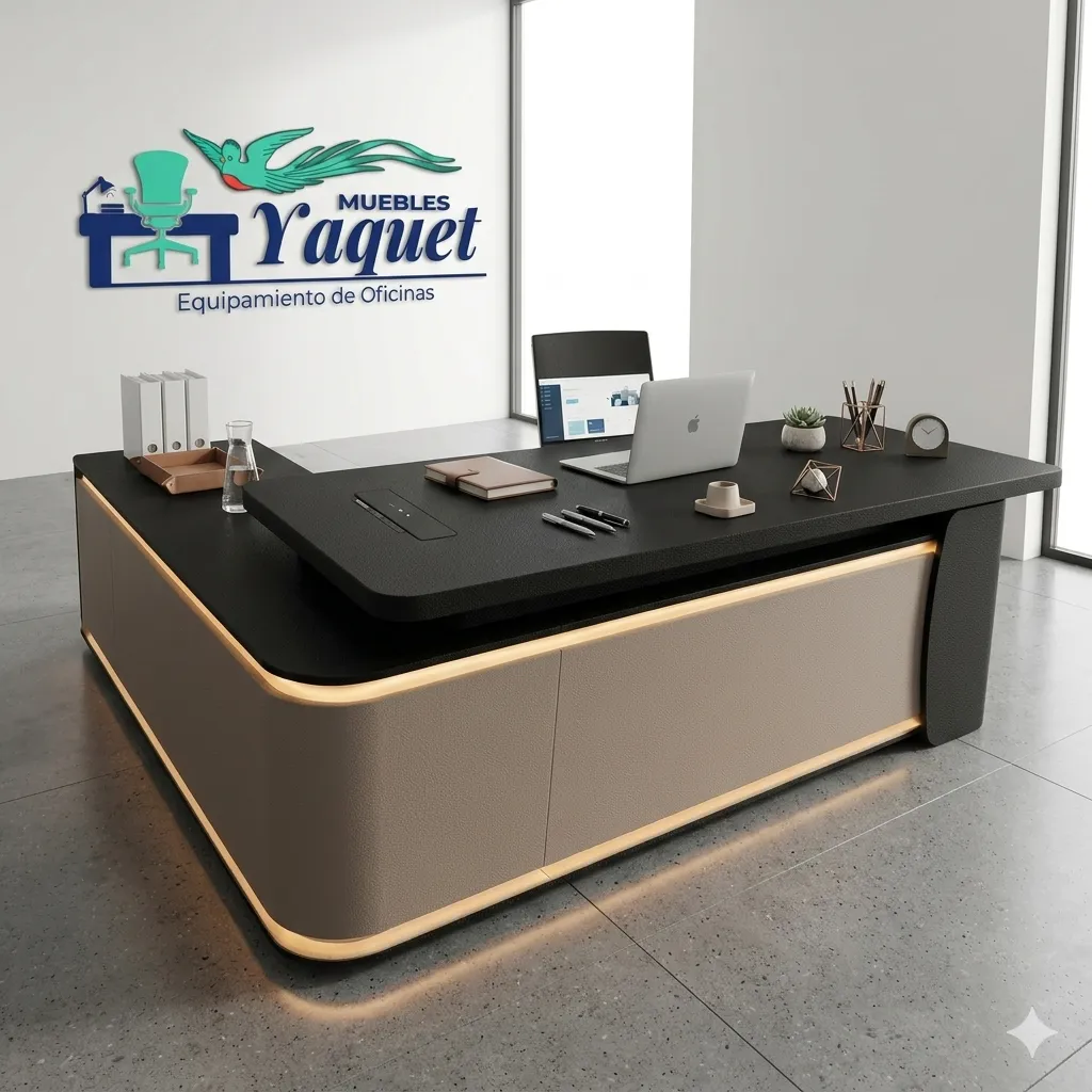 Escritorio Gerencial YE-015 negro+taupe.webp
