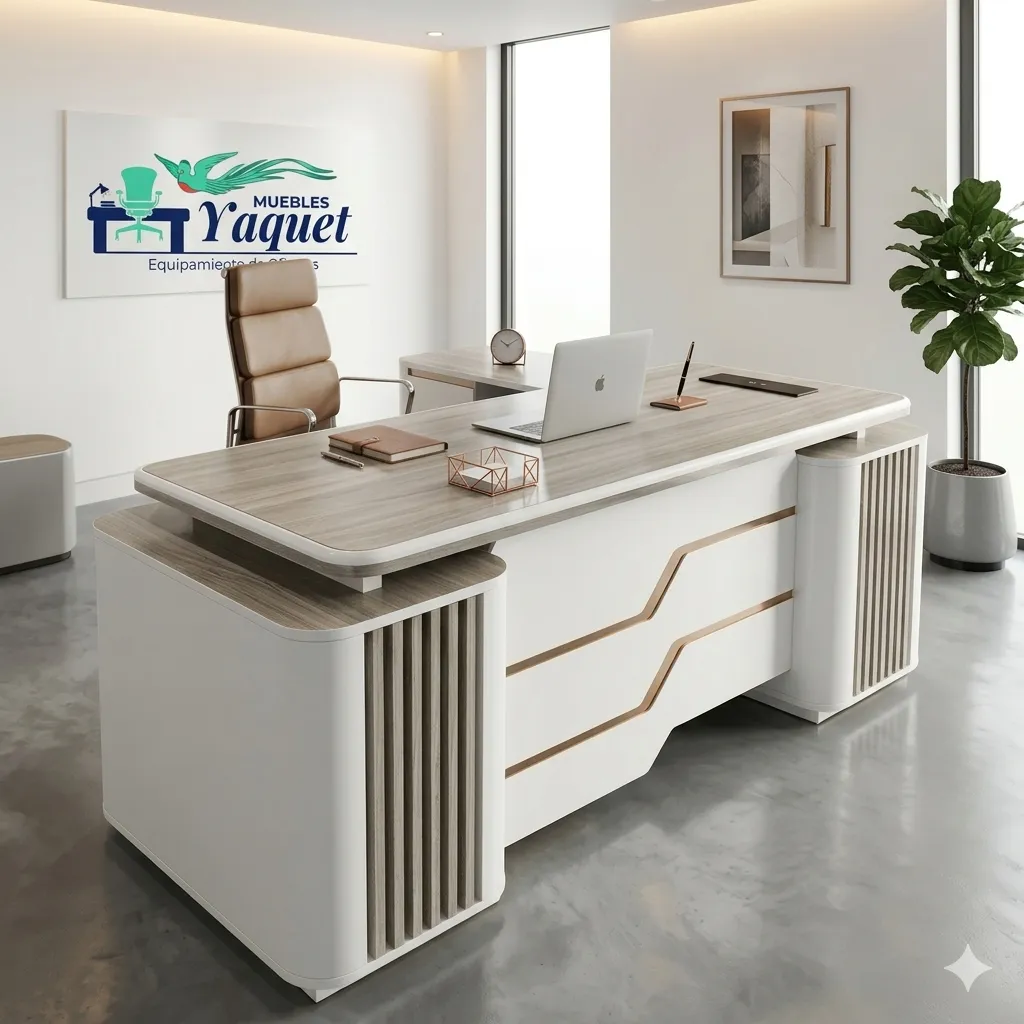 Escritorio Gerencial YE-016 ceniza+blanco.webp