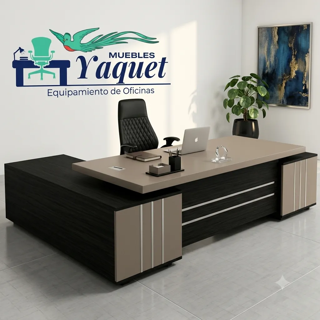 Escritorio Gerencial YE-017 negro+taupe.webp