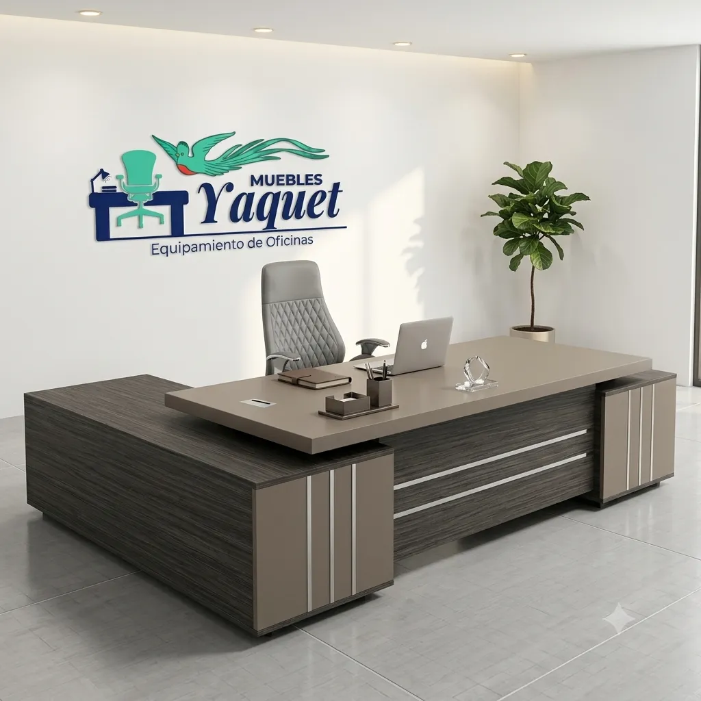 Escritorio Gerencial YE-017 roble gris+taupe.webp