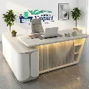 Escritorio Gerencial YE-018 castaña lineal+blanco.webp