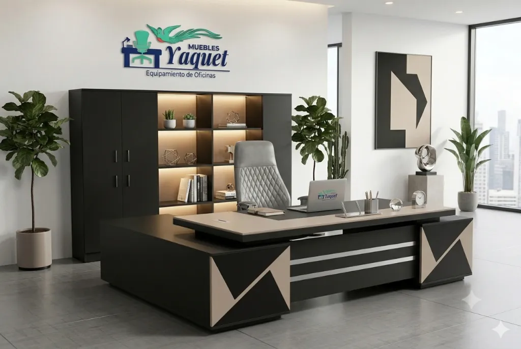 Oficina Gerencial YOF-002 negro+taupe.webp