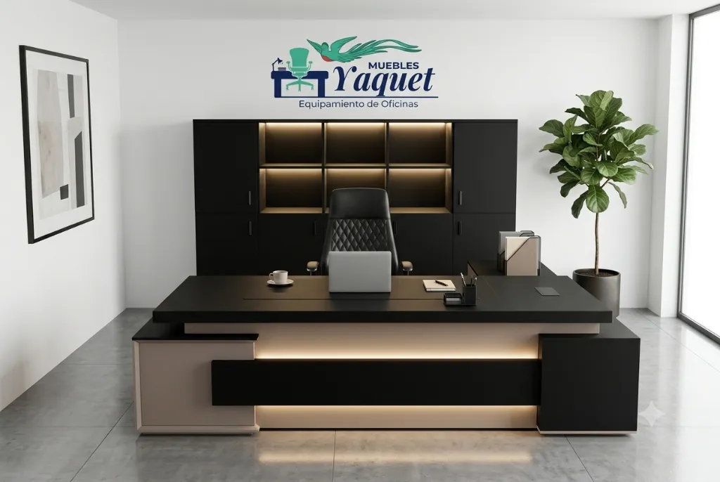Oficina Gerencial YOF-011 negro+taupe.webp