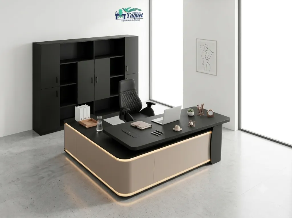 Oficina Gerencial YOF-015 negro+taupe.webp