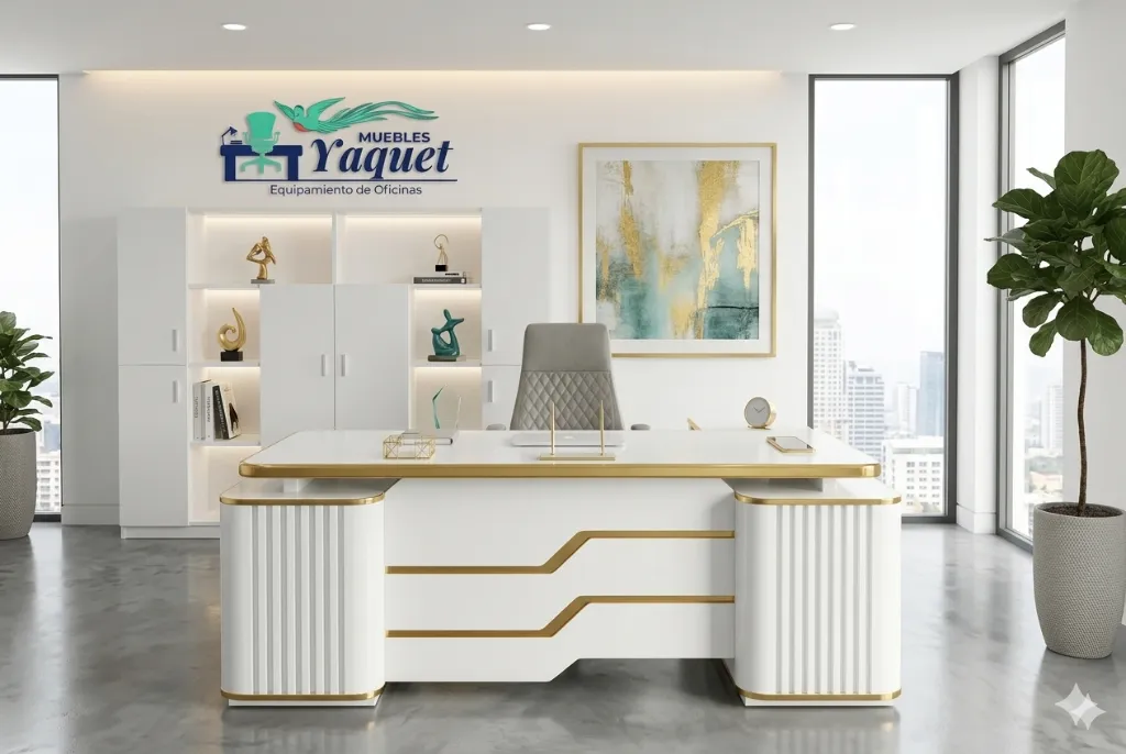 Oficina Gerencial YOF-016 blanco+dorado.webp
