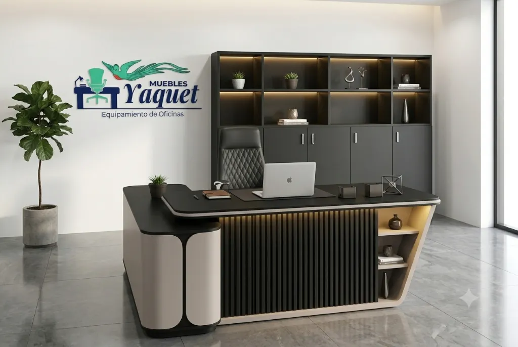 Oficina Gerencial YOF-018 negro+taupe.webp
