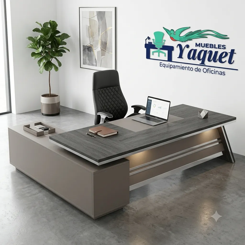 Escritorio Ejecutivos YJ-003 taupe+roble gris1.webp