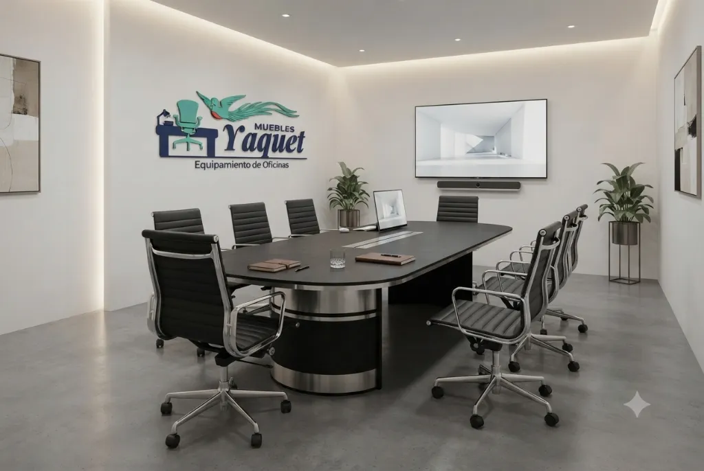 Mesa de reuniones YM-001 wengue 8 personas.webp