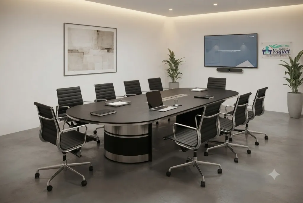 Mesa de reuniones YM-001 wengue 10 personas.webp