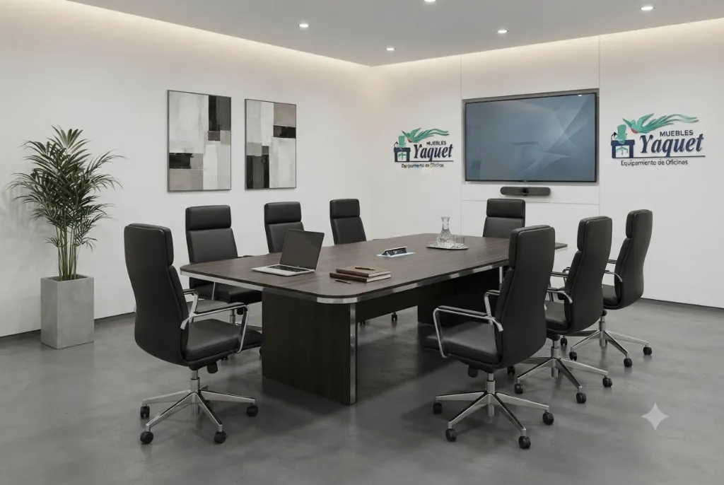 Mesa de reuniones YM-002 wengue 8 personas.webp