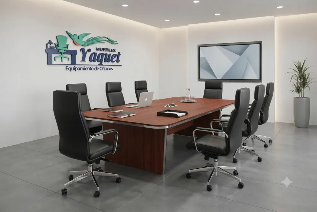 Mesa de reuniones Ym-002 sapelli 8 personas.webp