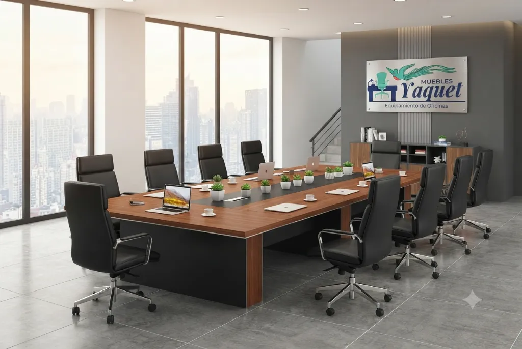 Mesa de reuniones YM-003 sapelli 10 personas.webp