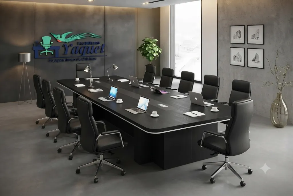 Mesa de Reuniones YM-004 wengue 12 personas.webp