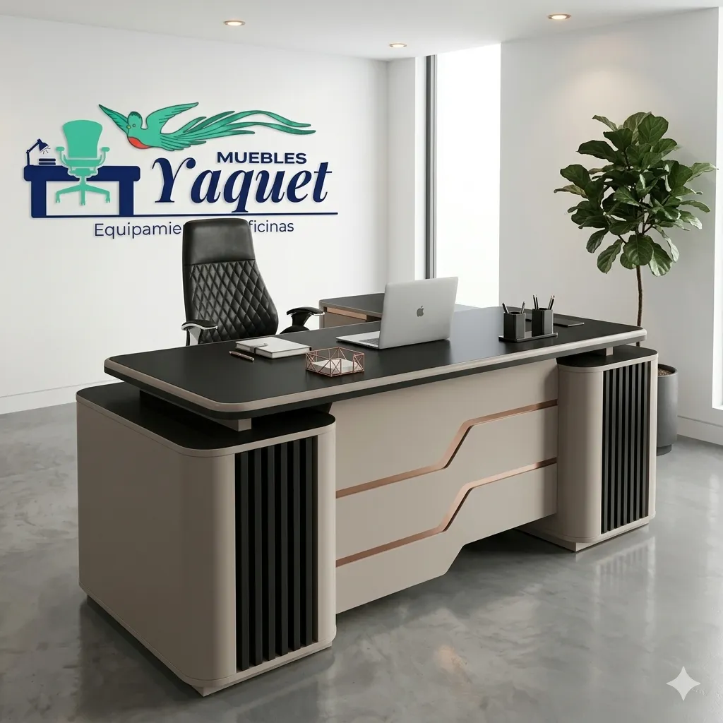 Escritorio Gerencial YE-016 (Negro +taupe)